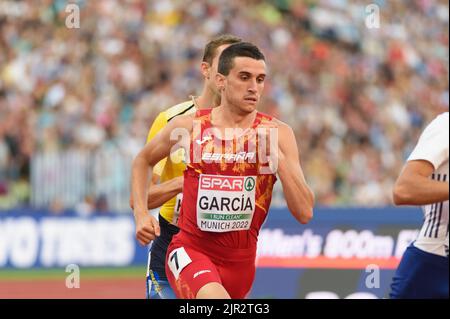 21.8.2022, Munich, Olympiastadion, European Championships Munich 2022: Athletics, Mariano Garcia (Spain) during the mens 800m final (Photo by Sven Beyrich/Just Pictures/Sipa USA)