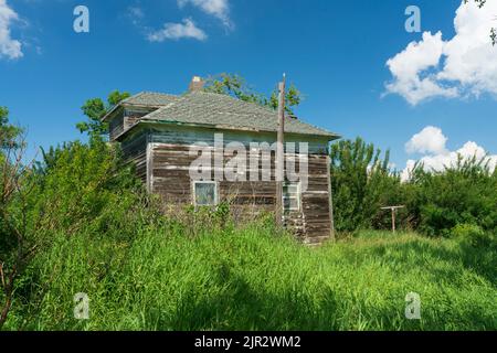 Abandoned buildings at the ghost town of Bromhead, Saskatchewan, Canada. Stock Photo