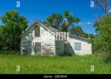 Abandoned buildings at the ghost town of Bromhead, Saskatchewan, Canada. Stock Photo