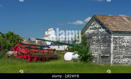 Abandoned buildings at the ghost town of Bromhead, Saskatchewan, Canada. Stock Photo