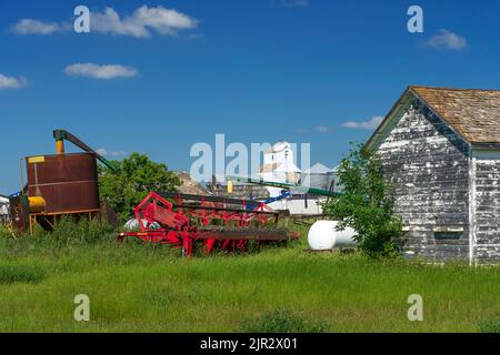 Abandoned buildings at the ghost town of Bromhead, Saskatchewan, Canada. Stock Photo