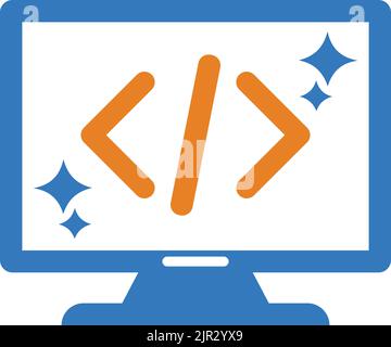 Clean, coding, code icon - Simple editable vector EPS file. Stock Vector