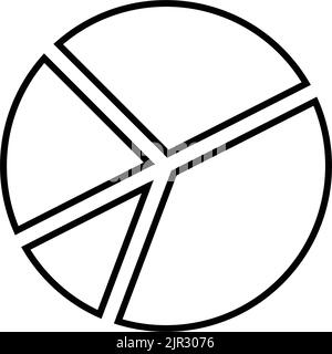 Pie chart file outline vector icon. Thin line black pie chart file icon ...