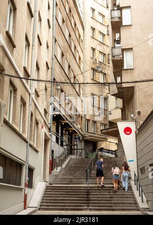 Sofia Bulgaria shortest street named 'Malko Tarnovo' in Sofia, Bulgaria, Eastern Europe, Balkans, EU Stock Photo