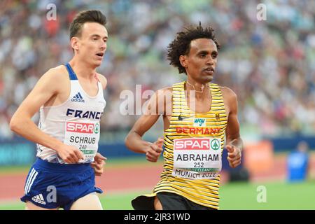 August 21, 2022: 21.8.2022, Munich, Olympiastadion, European Championships Munich 2022: Athletics, Filimon Abraham (Germany) during the mens 10000m final  (Credit Image: © Sven BeyrichJp/Sport Press Photo via ZUMA Press)