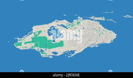 Nassau vector map. Detailed map of Nassau city administrative area. Cityscape panorama. Royalty free vector illustration. Road map with highways, rive Stock Vector