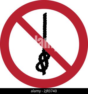 ISO 7010 P030 – Do not tie knots in rope, red vector sign. Stock Vector