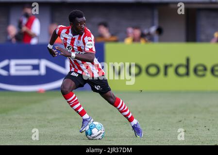 ROTTERDAM, NETHERLANDS - AUGUST 21: Joshua Kitolano of Sparta Rotterdam during the Dutch Eredivisie match between Sparta Rotterdam and Ajax at Stadium Het Kasteel on August 21, 2022 in Rotterdam, Netherlands (Photo by Herman Dingler/Orange Pictures) Stock Photo