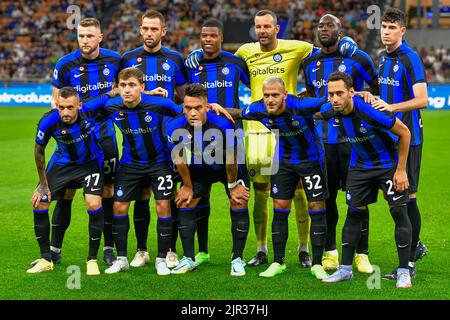 Milano, Italy. 20th, August 2022. The starting-11 of Inter for the Serie A match between Inter and Spezia at Giuseppe Meazza in Milano. (Photo credit: Gonzales Photo - Tommaso Fimiano). Stock Photo