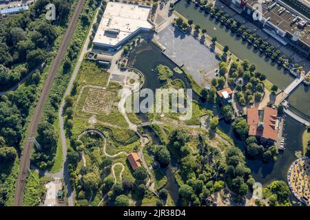 Aerial view, CentrO.Park with Beach Club at Centro Oberhausen in Borbeck, Oberhausen, Ruhr area, North Rhine-Westphalia, Germany, adventure park, Cent Stock Photo
