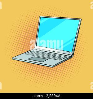 Pop art laptop laptop. Electronic device carrying a computer Stock Vector