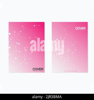 Vector brochure templates. Abstract connection background with lines and dots Stock Vector