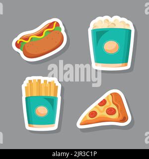 four fast food icons Stock Vector
