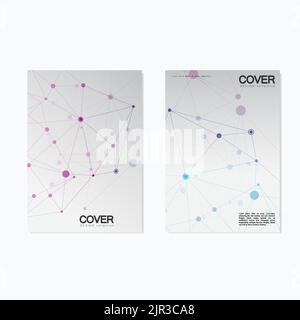 Vector cover templates brochure Abstract connect and network background Stock Vector