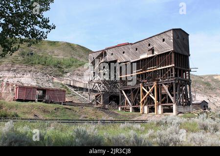 Abandoned Atlas Coal Mine, Drumheller, Alberta, Canada Stock Photo