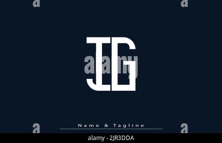 Alphabet letters Initials Monogram logo IG , GI Stock Vector