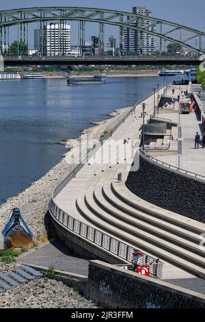 Germany, Cologne, the Rhine boulevard in the district Deutz, the large ...