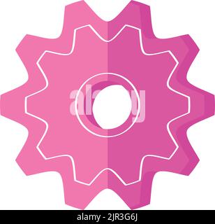 pink gear cog setting Stock Vector