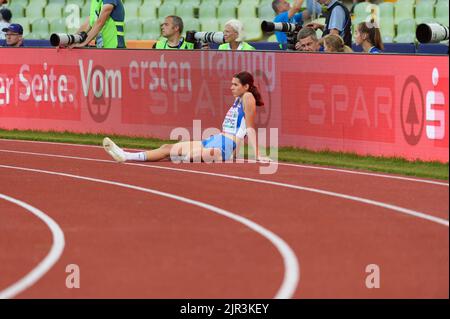 21.8.2022, Munich, Olympiastadion, European Championships Munich 2022: Athletics, Angelina Topic (Serbia) during the womens high jump final (Sven Beyrich/SPP-JP) Credit: SPP Sport Press Photo. /Alamy Live News Stock Photo