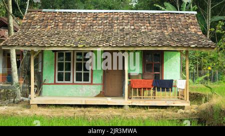 Stilt house (Rumah panggung),The stilt house is a traditional house of the Sundanese tribe in Indonesia, nowadays it is very rare and almost no one in Stock Photo