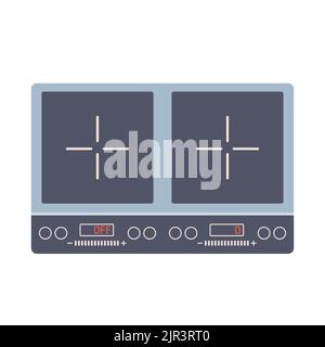 Induction stove cooker in flat design style vector Stock Vector