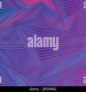 Blue and purple curved refracted lines abstract background. Vector design Stock Vector