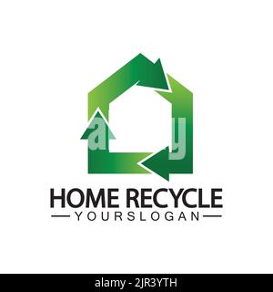 House home recycle logo icon vector illustration design Stock Vector