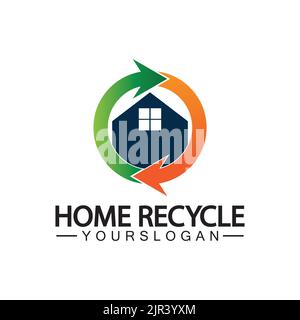 House home recycle logo icon vector illustration design Stock Vector