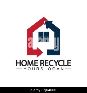 House home recycle logo icon vector illustration design Stock Vector