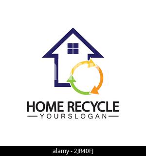 House home recycle logo icon vector illustration design Stock Vector