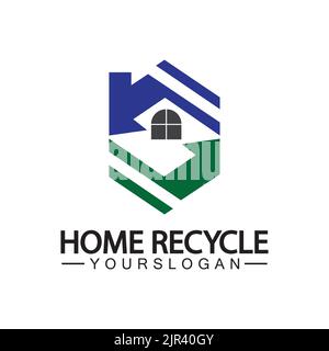 House home recycle logo icon vector illustration design Stock Vector