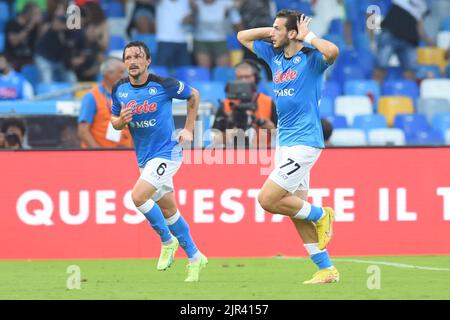 Khvicha Kvaratskhelia of SSC Napoli celebrates after scoring goal