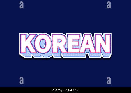 Editable text effects Korean , words and font can be changed Stock Vector