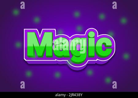 Editable text effects Magic , words and font can be changed Stock Vector