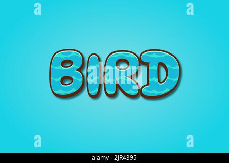 Editable text effects Bird , words and font can be changed Stock Vector