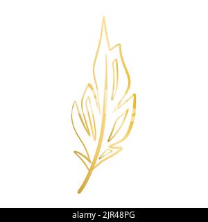 Realistic 3d Fantasy Bird Fluffy Golden Feathers Decorative Gold