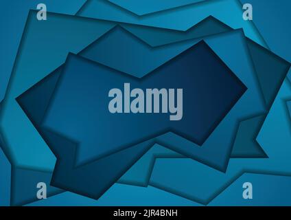 Dark blue abstract papercut corporate background. Vector design Stock Vector