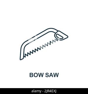 Bow Saw icon. Line simple line Outdoor Recreation icon for templates, web design and infographics Stock Vector