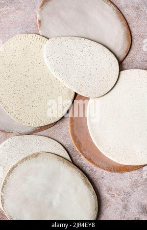 A Selection of Functional Handmade Ceramic Pottery Pieces Stock Photo