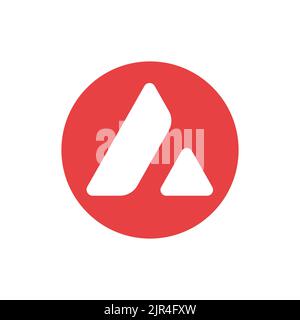 Avalanche (AVAX) coin icon isolated on white background. Stock Vector