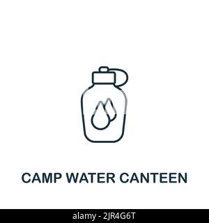 Camp Water Canteen icon. Line simple line Outdoor Recreation icon for templates, web design and infographics Stock Vector