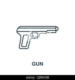 Gun icon. Line simple line Protest icon for templates, web design and infographics Stock Vector