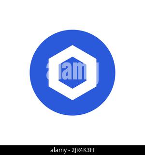 Chainlink LINK coin icon isolated on white background. Stock Vector