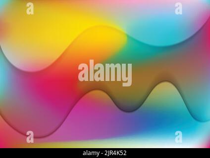 Vibrant liquid gradient, shiny waves abstract background. Vector design Stock Vector