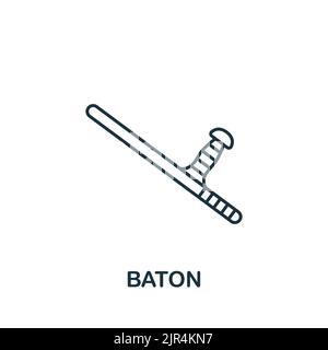 Baton icon. Line simple line Protest icon for templates, web design and infographics Stock Vector