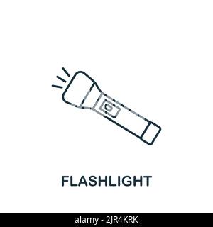 Flashlight icon. Line simple line Outdoor Recreation icon for templates, web design and infographics Stock Vector