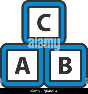 Box Of Bricks Icon. Editable Bold Outline With Color Fill Design. Vector Illustration. Stock Vector