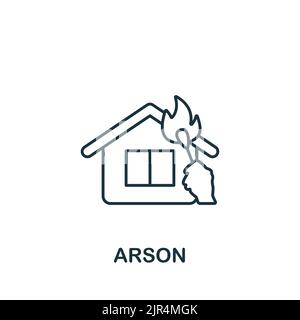 Arson icon. Line simple line Protest icon for templates, web design and infographics Stock Vector