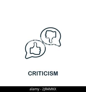 Criticism icon. Line simple Personality icon for templates, web design and infographics Stock Vector