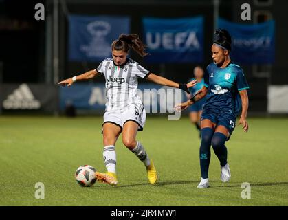 Vinovo, Italy. 21st Aug, 2022. Cantore of Juventus Women during the football match Juventus Women and Qiryat Fc of the first qualifying round of the Uefa Womenâ&#x80;&#x99;s Champions League on August 21, 2022 at Juventus Training Ground, Turin, Italy. Photo Nderim Kaceli Credit: Independent Photo Agency/Alamy Live News Stock Photo